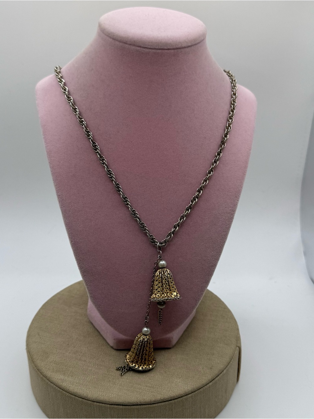 Vintage-Inspired Gold & Silver Tassel Pendant Necklace - Women Jewelry